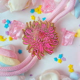 BOLO TIE | ENAMEL PIN | PINK CHRYSANTHEMUM