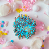 BOLO TIE | ENAMEL PIN | BLUE CHRYSANTHEMUM