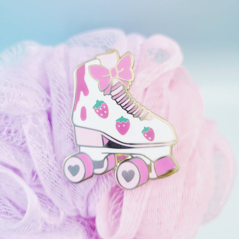 ENAMEL PIN | STRAWBERRY MILK ROLLER SKATES